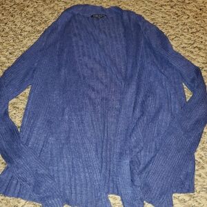 Eileen Fisher Navy Ribbed Long Sleeve Top